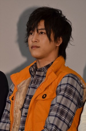 映画『平成ライダー対昭和ライダー 仮面ライダー大戦 feat.スーパー戦隊』の完成披露試写会に出席した佐野岳