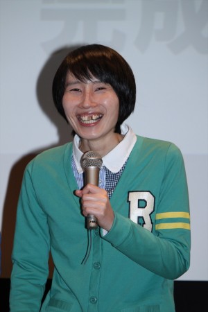 『ドラゴンボール改』完成披露試写会に登壇したハリセンボン（箕輪はるか）