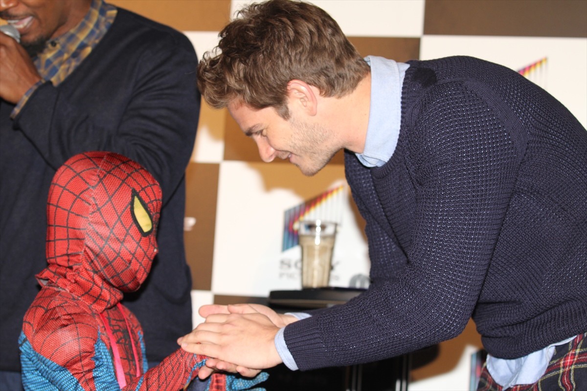『アメイジング・スパイダーマン2』来日会見　暴れん坊のキャスト陣に中村獅童も困惑