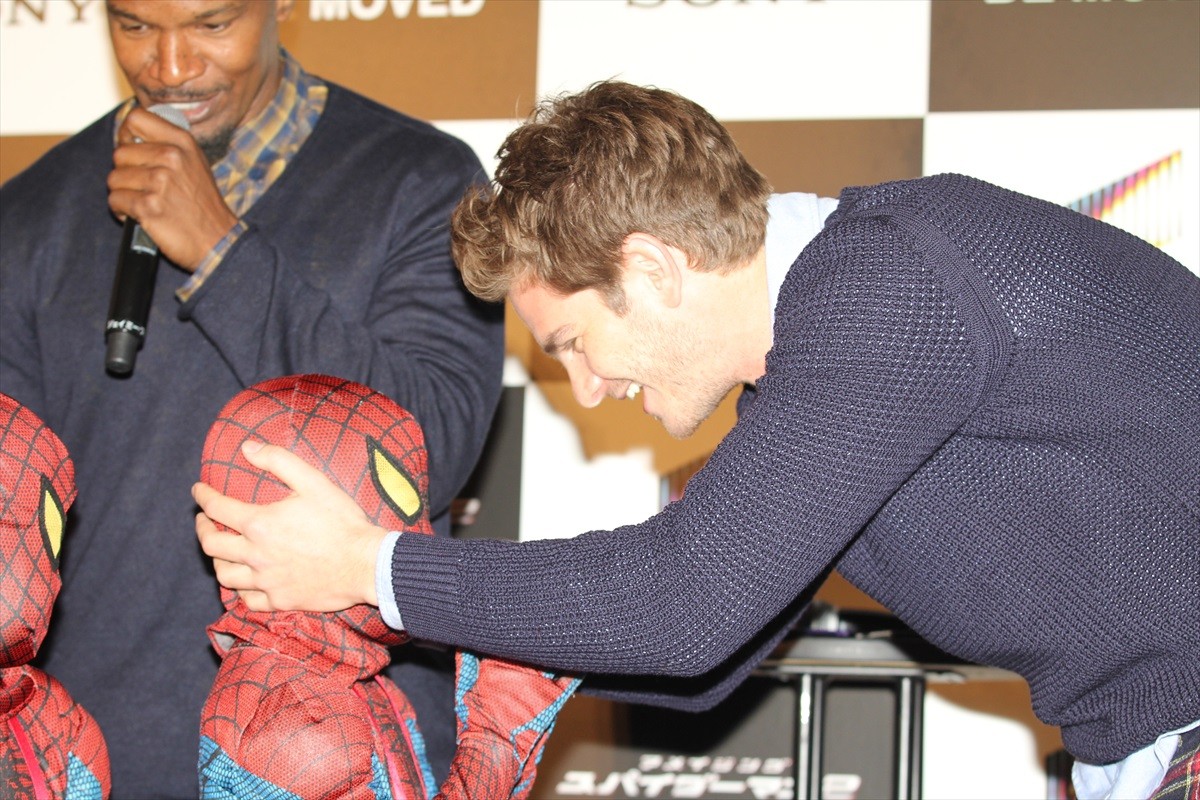 『アメイジング・スパイダーマン2』来日会見　暴れん坊のキャスト陣に中村獅童も困惑