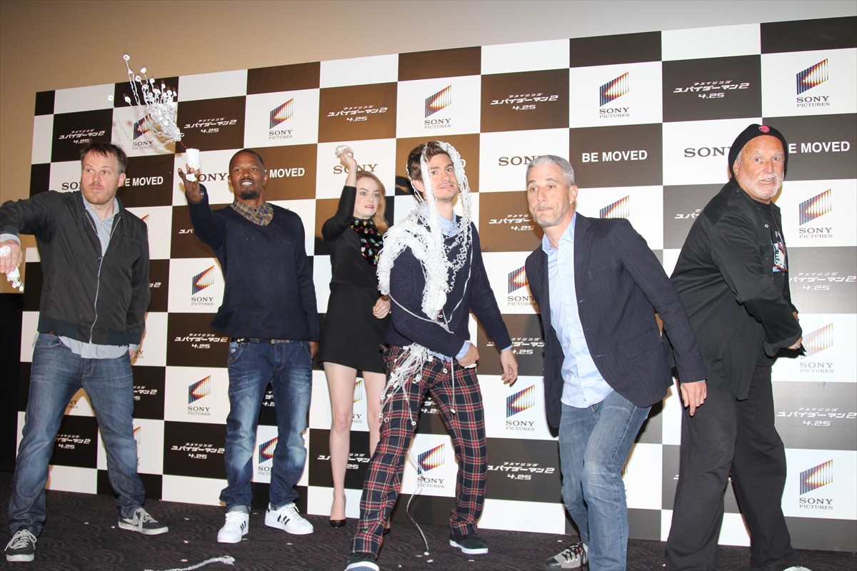 『アメイジング・スパイダーマン2』来日会見　暴れん坊のキャスト陣に中村獅童も困惑
