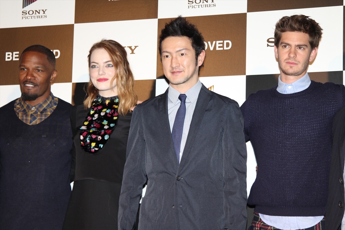 『アメイジング・スパイダーマン2』来日会見　暴れん坊のキャスト陣に中村獅童も困惑