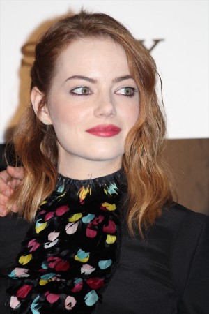 『アメイジング・スパイダーマン2』来日記者会見の様子　エマ・ストーン