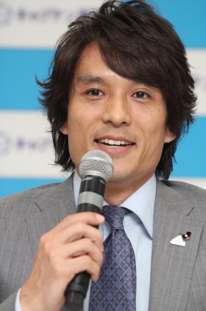 「ボールはともだち。キャプテン翼展」開催発表記者会見の様子　元サッカー日本代表主将・宮本恒靖