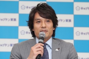 「ボールはともだち。キャプテン翼展」開催発表記者会見の様子　元サッカー日本代表主将・宮本恒靖
