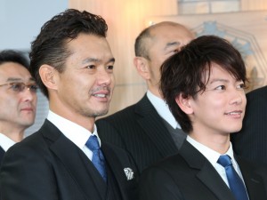 渡部篤郎、佐藤健、『ビター・ブラッド～最悪で最強の親子刑事～』制作発表にて