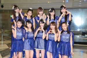 56枚目のシングル『時空（とき）を超え 宇宙（そら）を超え／Password is 0』リリースイベントを行ったモーニング娘。’14