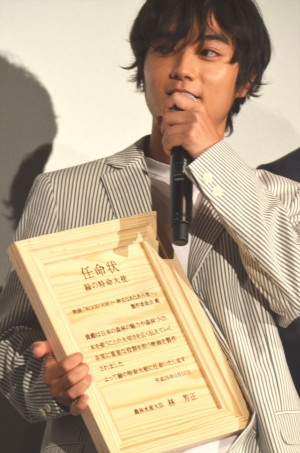 染谷将太、『WOOD JOB！（ウッジョブ）～神去なあなあ日常～』初日舞台挨拶