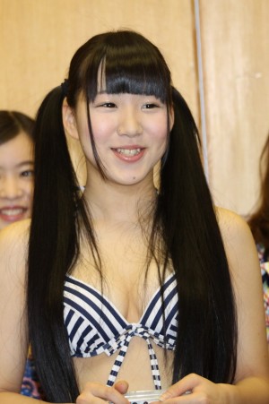 双葉苗、「アイドルの穴 2014～日テレジェニックを探せ！」DVD発売水着PR取材会にて