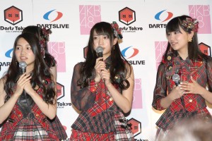 「DARTSLIVE×AKB48」プロジェクト記者発表会の様子