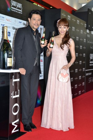 「ショートショート フィルムフェスティバル＆アジア 2014 アワードセレモニー」に出席した別所哲也と神田うの