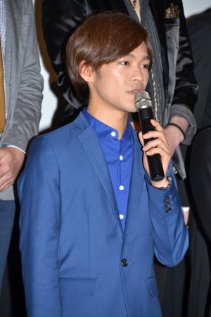 『聖闘士星矢　LEGEND of SANCTUARY』完成披露会見・舞台あいさつに出席した小野賢章