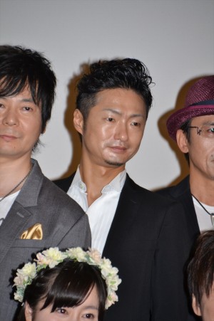 『聖闘士星矢　LEGEND of SANCTUARY』完成披露会見・舞台あいさつに出席した真殿光昭、川田紳司、桐本琢也