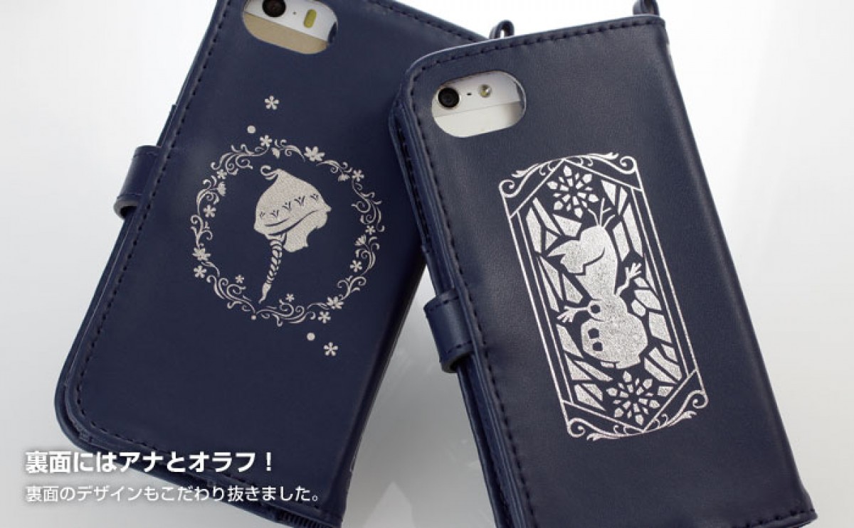 『アナと雪の女王』本革スマホケース登場！アナ、エルサ、オラフが銀色に輝く
