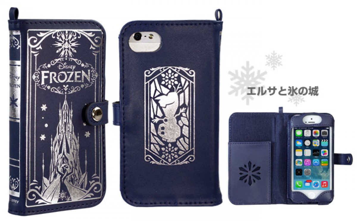 『アナと雪の女王』本革スマホケース登場！アナ、エルサ、オラフが銀色に輝く