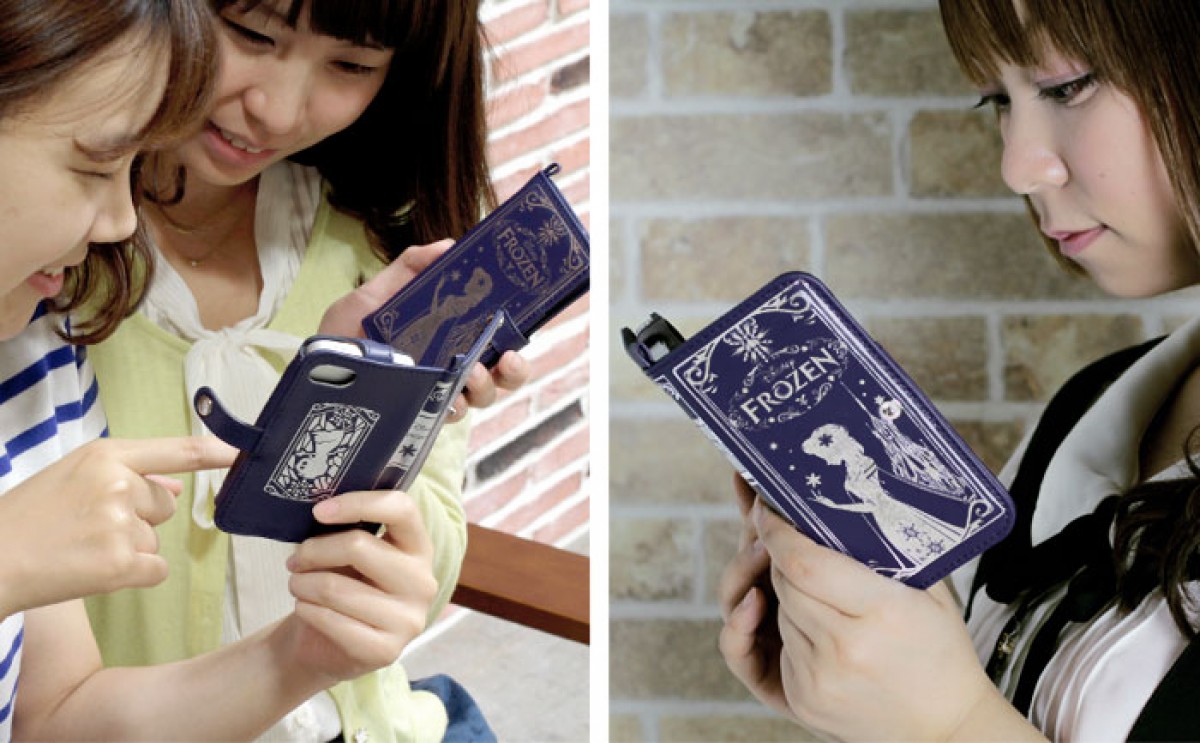 『アナと雪の女王』本革スマホケース登場！アナ、エルサ、オラフが銀色に輝く