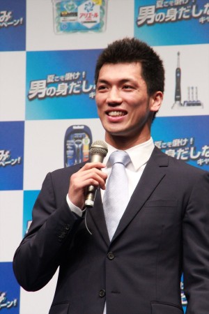 P＆Gの夏こそ磨け！「男の身だしなみ」キャンペーン記念イベントに出席した村田諒太