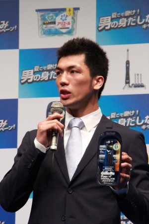 P＆Gの夏こそ磨け！「男の身だしなみ」キャンペーン記念イベントに出席した村田諒太