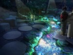 天の川をイメージした「御神水映像投影」