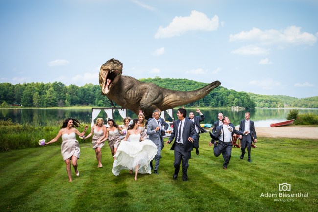 ジェフ・ゴールドブラムが婚約者の友人の結婚式でティラノサウルスに襲われる!?（※Adam Biesenthal Photographyの公式サイトのスクリーンショット ）