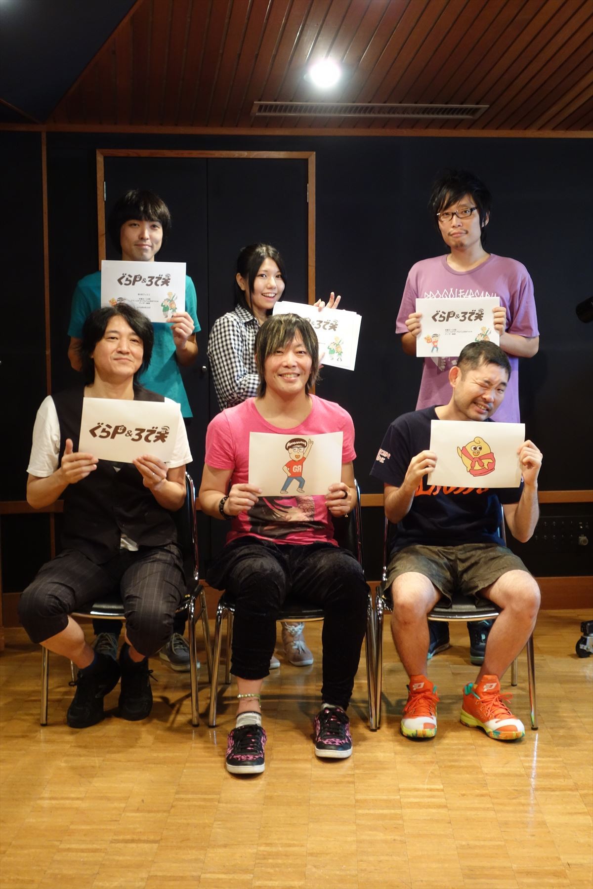ショートアニメ『ぐらP&ろで夫』制作発表記者会見に出席したGRANRODEO谷山紀章とギタリスト・e‐ZUKA