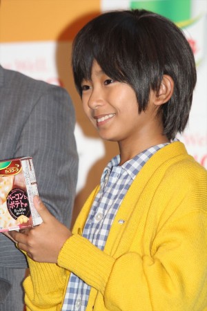 加藤清史郎、「クノール カップスープ」新テレビCM記者発表会にて