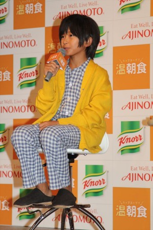 加藤清史郎、「クノール カップスープ」新テレビCM記者発表会にて