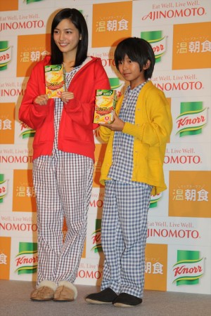 川口春奈、加藤清史郎、「クノール カップスープ」新テレビCM記者発表会にて