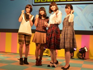 『トイズドライブ』に出演する声優4人（左から小市眞琴、高野麻里佳、ブリドカットセーラ恵美、鳥部万里子）