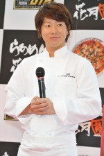 川越達也シェフ、「らあめん花月嵐 新メニューお披露目会」にて