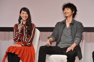 武井咲、綾野剛、『すべてがFになる』制作発表＆完成披露試写会にて