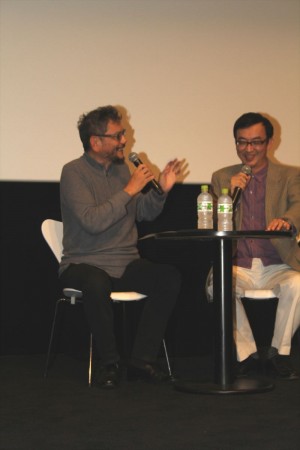 東京・TOHOシネマズ日本橋にて、トークショーを行った庵野秀明と氷川竜介