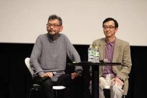 東京・TOHOシネマズ日本橋にて、トークショーを行った庵野秀明と氷川竜介