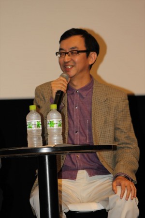 東京・TOHOシネマズ日本橋にて、庵野秀明とトークショーを行った氷川竜介