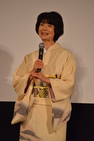 『トワイライト ささらさや』完成披露試写会に登壇した富司純子