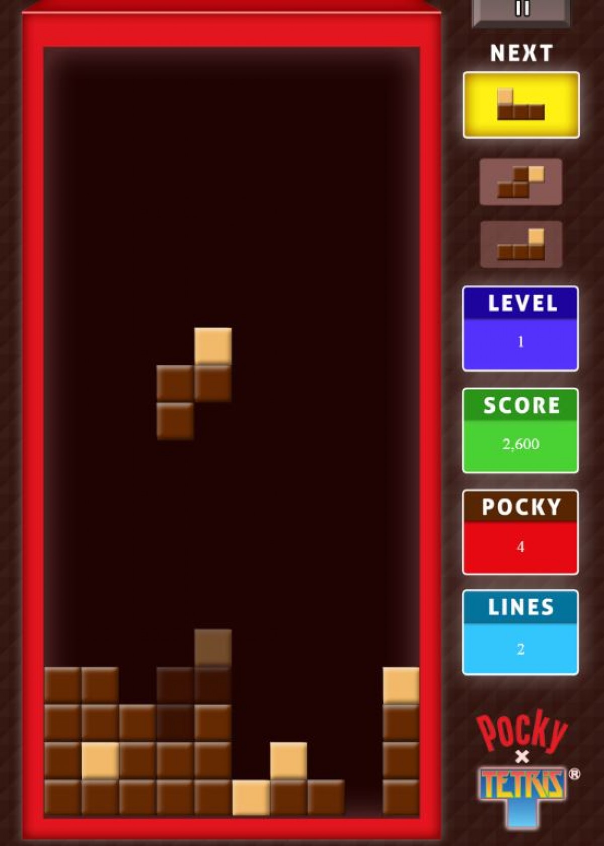 ポッキーとテトリスがコラボ！　“ポッキー風”ブロック舞い降りる