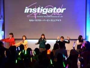 ももクロ主演映画『幕が上がる』トークイベントにて行われたライブパフォーマンスの様子