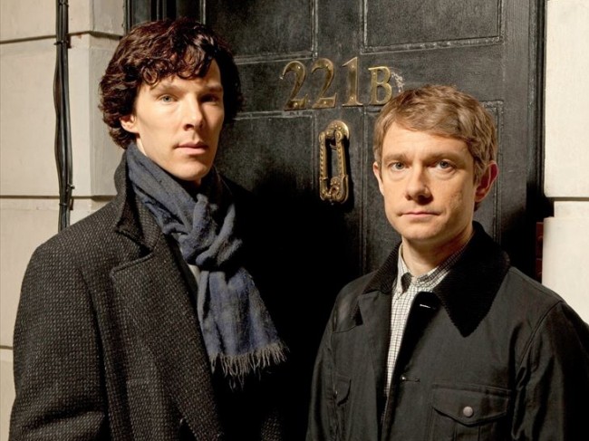 シャーロックの住まい=ベーカー街221Bが再現されるとか?(※ドラマ『SHERLOCK/シャーロック』の場面写真)