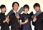 『劇場版 PSYCHO‐PASS サイコパス』完成披露試写会に登場した佐倉綾音、関智一、花澤香菜、野島健児