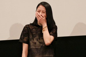 『ショコラ』の舞台挨拶付き試写会に登場した長澤まさみ