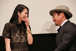 『ショコラ』の舞台挨拶付き試写会に登場した長澤まさみ、北村豊晴