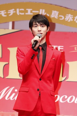 羽生結弦選手、「ロッテ ガーナ チョコびらきセレモニー2014」イベントに登場