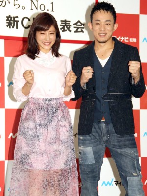 石原さとみ＆ファンキー加藤、「マイナビ転職」新CM発表会にて