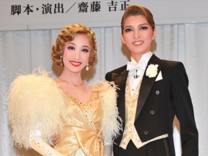 朝夏まなと、実咲凜音、ミュージカル『TOP HAT』制作発表会にて