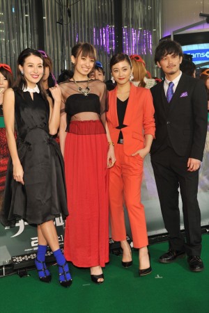 『ミュータント・タートルズ』ジャパンプレミアに出席した山本優希、南明奈、宮城舞、宮城大樹