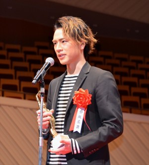 「第69回毎日映画コンクール」新人賞授賞式に出席した登坂広臣