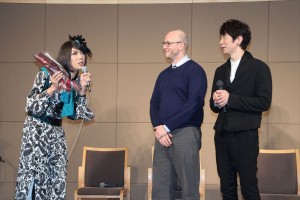 ブルボンヌ、演出家のアンドリュー・ゴールドバーグ、佐々木蔵之介、『マクベス』制作発表会にて