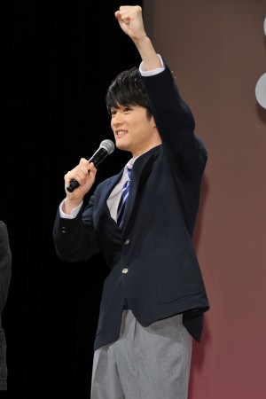 映画『ストロボ・エッジ』完成披露舞台挨拶に登場した入江甚儀