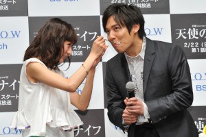 藤本泉、小出恵介、『連続ドラマW 天使のナイフ』制作発表記者会見にて