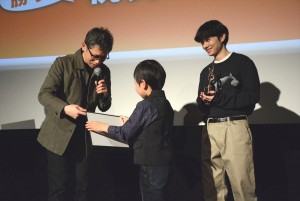 矢口史靖監督、升水柚希、染谷将太、『WOOD JOB！～神去なあなあ日常～』映画賞いろいろ受賞記念勝手に祝賀パーティー!! にて